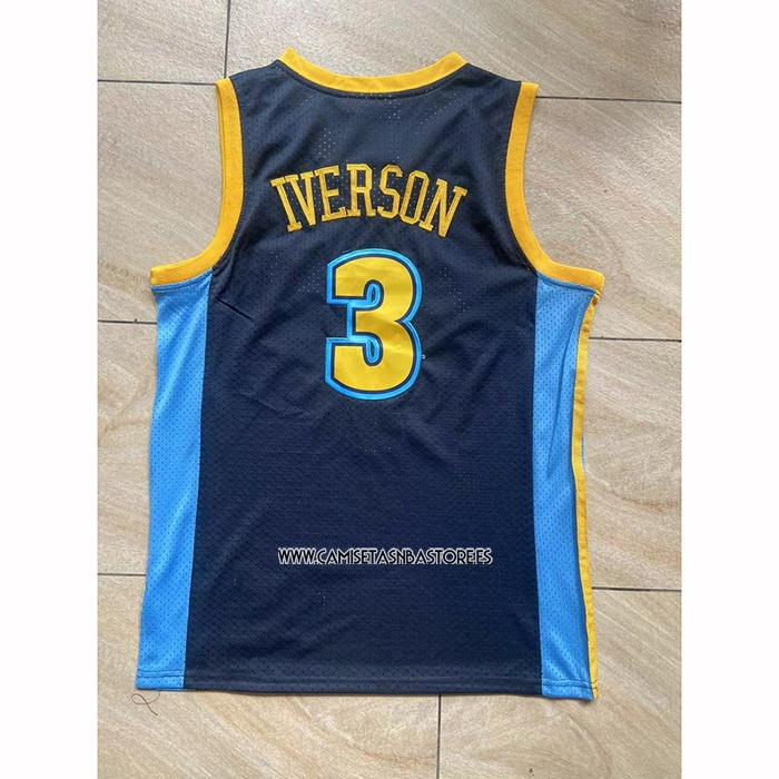 Allen Iverson NO 3 Camiseta Denver Nuggets Mitchell & Ness 2006-07 Azul2